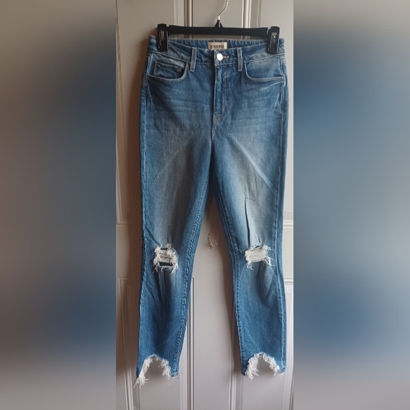 L'AGENCE High Line High Rise Skinny Distressed Jeans Size 25 FLAWED - Picture 4 of 11